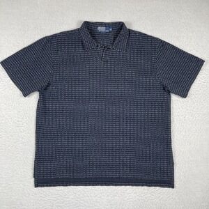 Polo Ralph Lauren‎ Shirt Mens XL Blue Geometric Print Vintage Y2K Preppy Golfer
